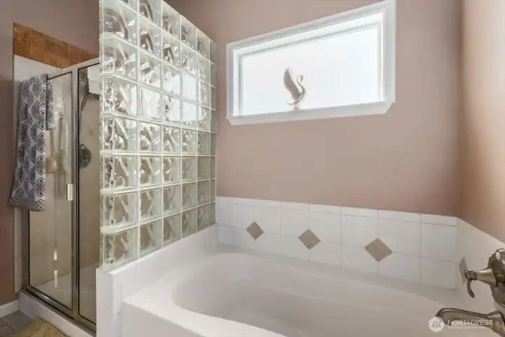 Soaking tub and stand up shower