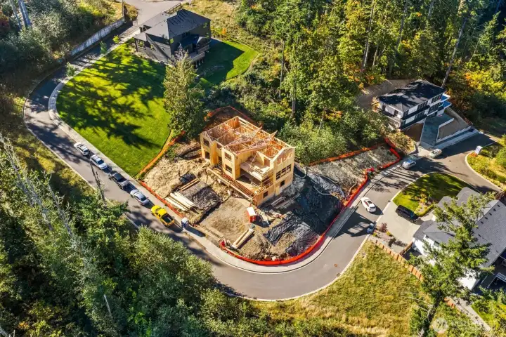 construction underway on corner lot