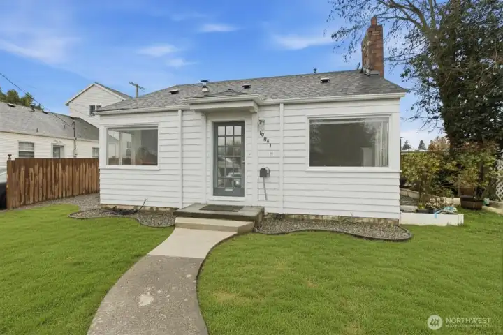 Front of home- grass is virtual (currently it's seed)