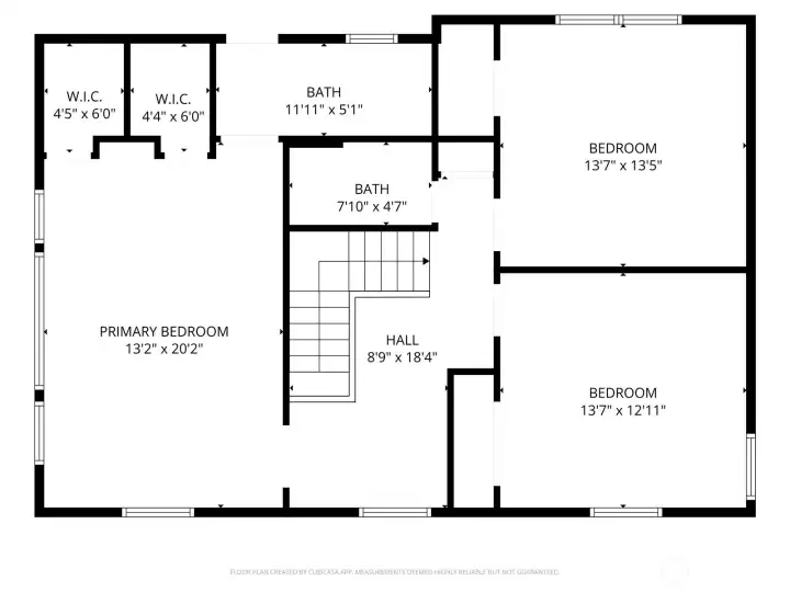 Upper level floor plan