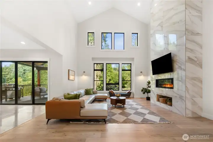 Great room with gas fireplace