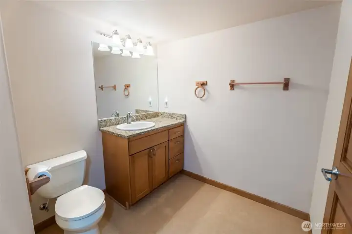 clean and tidy lower level bathroom with shower clean and tidy lower level bathroom with shower