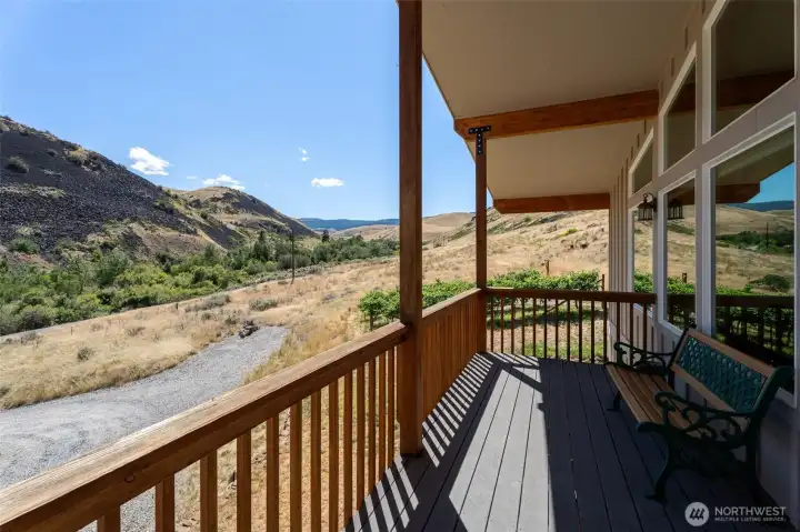 covered front deck- with nice overhang for shade covered front deck- with nice overhang for shade