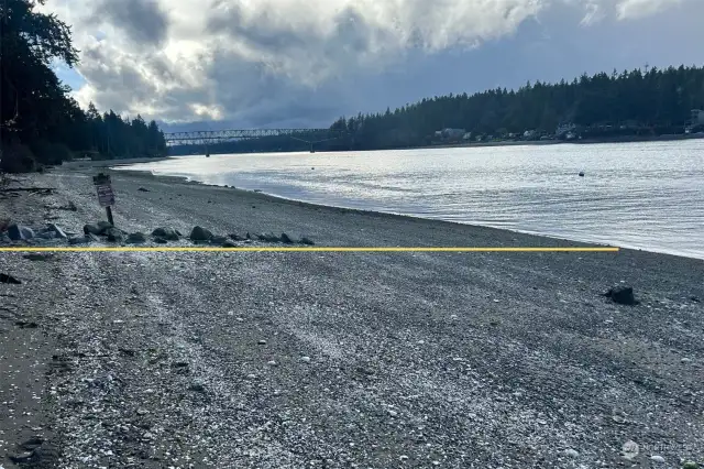 Yellow line is approx. beach boundary line