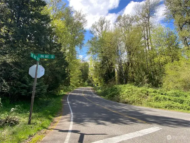 Good place to park, Left of this stop sign at the bottom of the hill and walk up.  The property begins just past the RV on the left