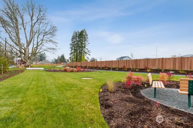 Enjoy the Community Parks. Park #1  has benches and a picnic table.