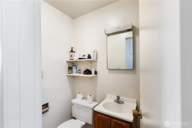 3/4 bath off the laundry room by the back door of the main house