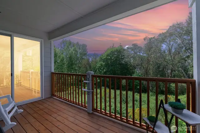 Gorgeous sunset views from the 2nd story balcony