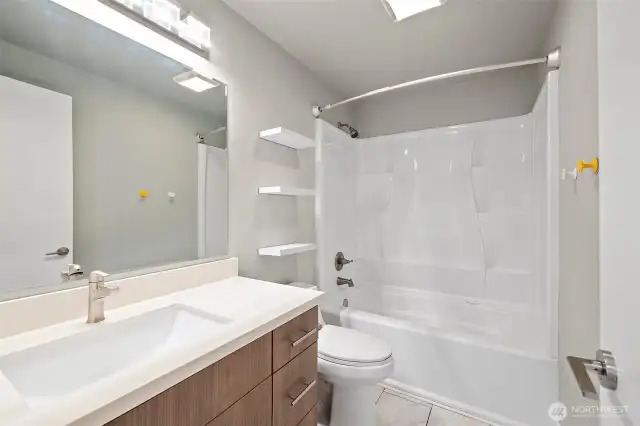 Main bathroom with heated floors.