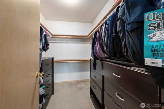 Large walk-in closet in the Primary Bedroom.