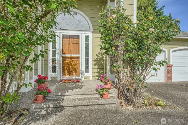 Inviting covered front entrance