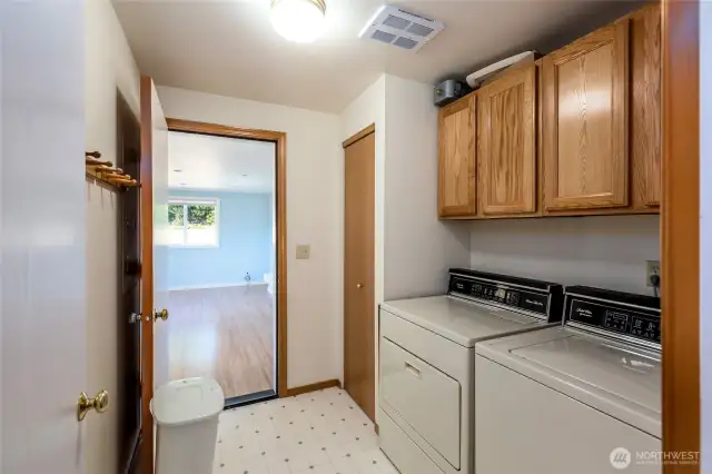 Laundry area and access to the huge bonus room