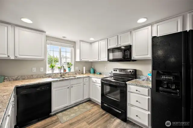 Plenty of storage and counter space here.