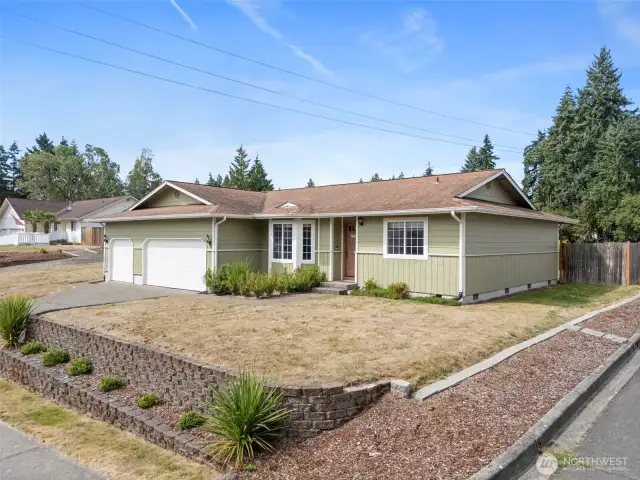 Convenient corner lot.