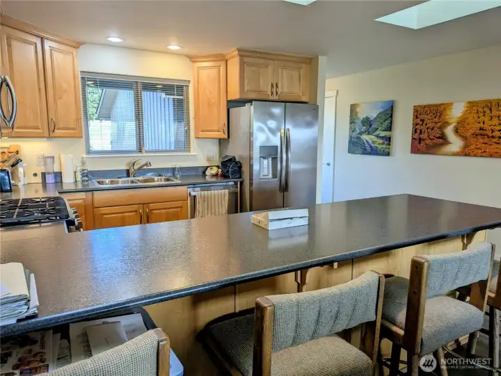 Counter height in kitchen.