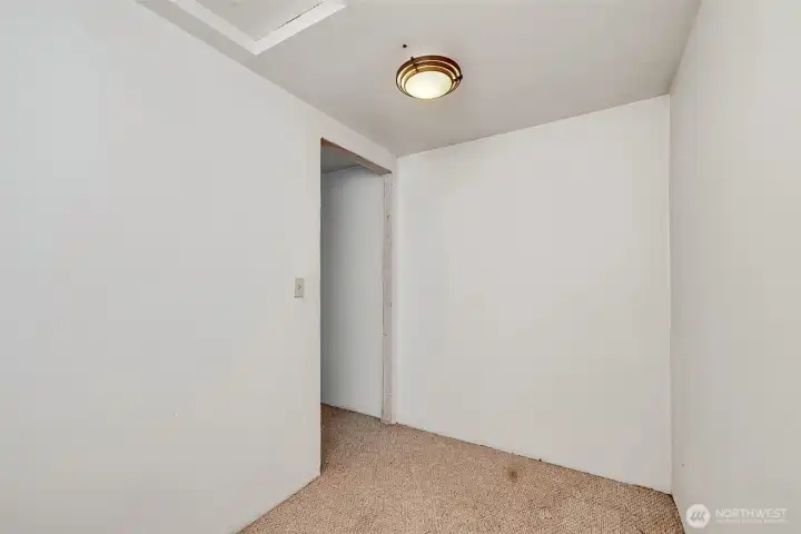 Walk in closet of the primary bedroom