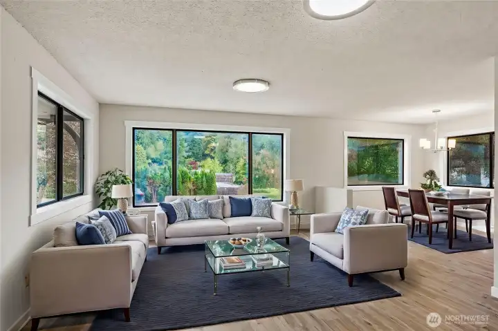 Living Room Upstairs and Dining Room -Virtually Staged