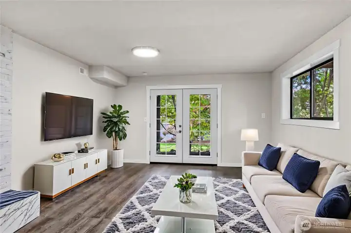 ADU Living Room and entrance-Virtually Staged