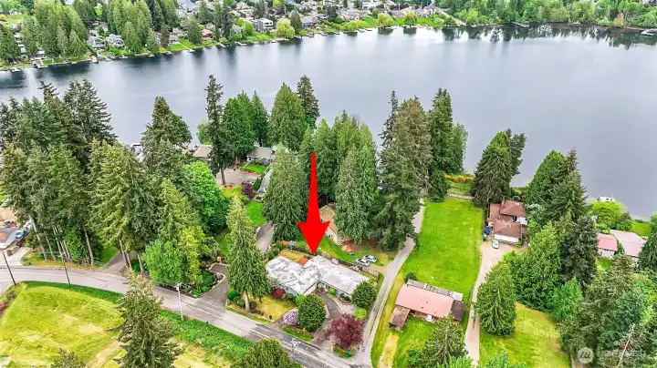 House in relation to Martha Lake, house does not have lake access.