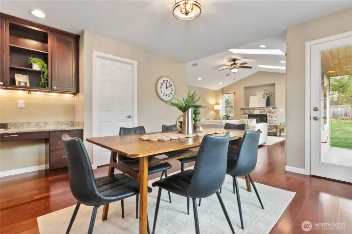 Built in desk space and walk-in pantry add to the upgrades of this home