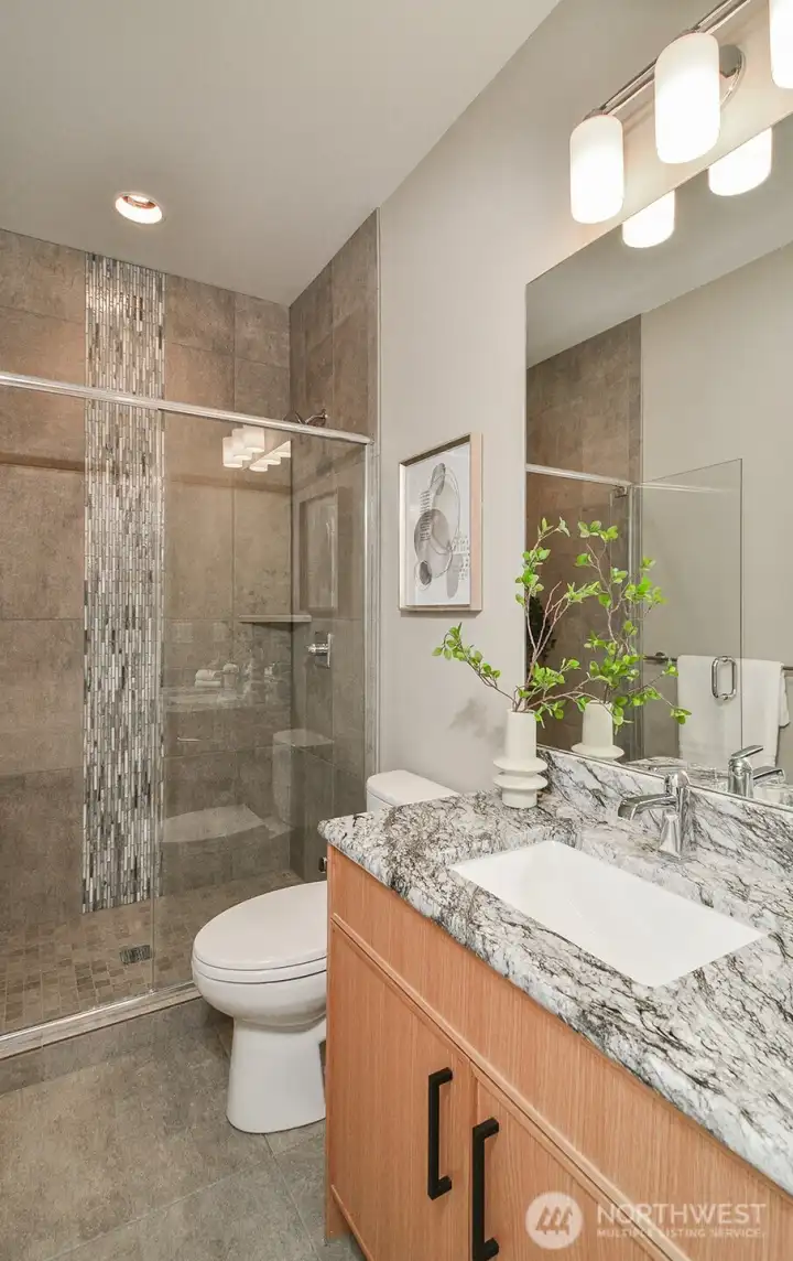 3/4 bath on the main level.