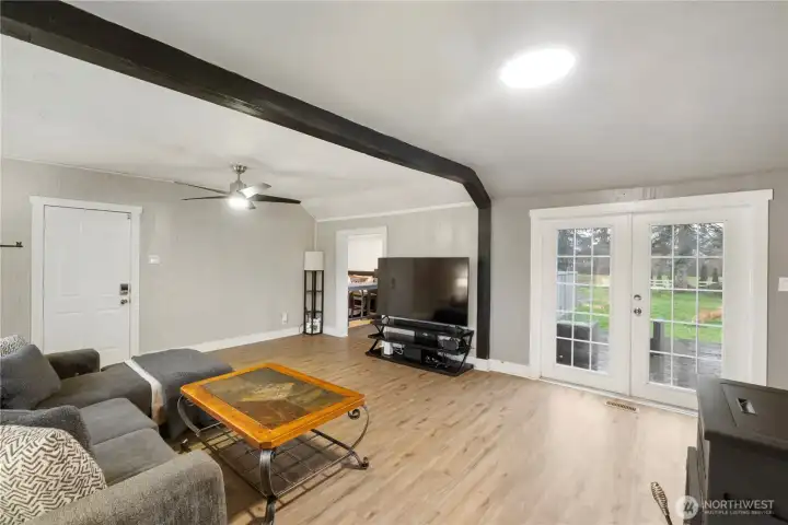 French doors to back deck