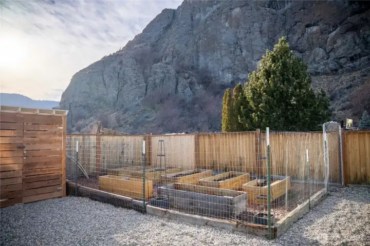 Fenced garden beds