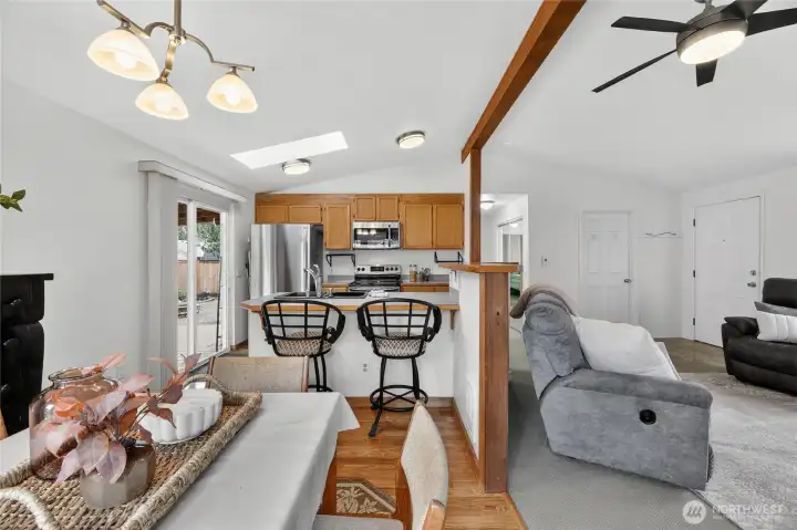 Light filled open concept living area