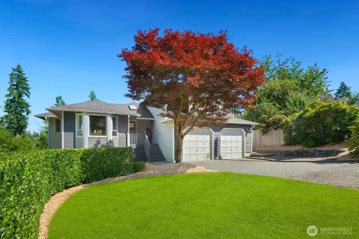 Expansive back yard w/ outdoor kitchen, multiple entertaining areas, Swim Spa & garden beds