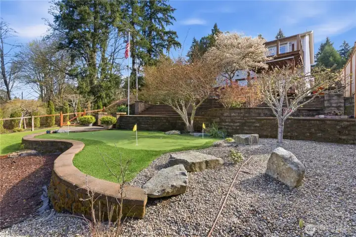 Private putting green—practice your short game anytime, no crowds needed