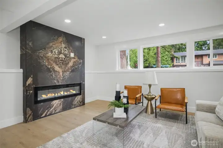 Downstairs Family room with Fireplace