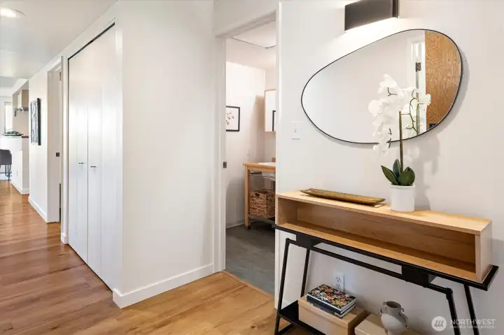 Entrance to condo #302- already flooded w/light and warmth