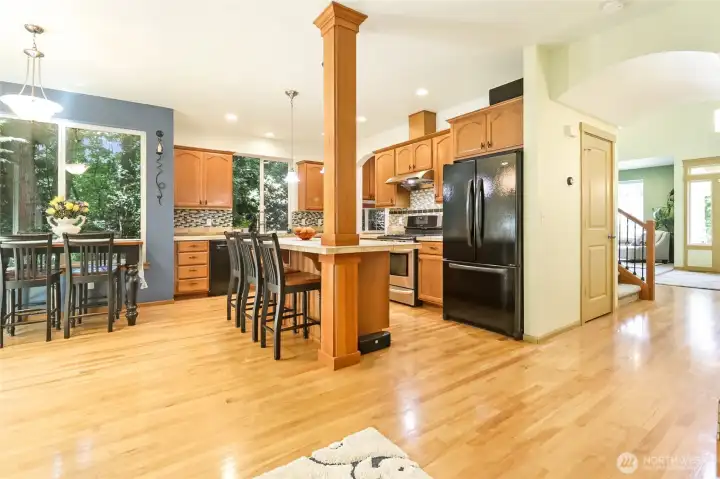 Flow from the formal spaces into the casual great room.