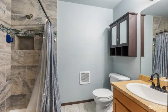 Main bath features a walk in shower