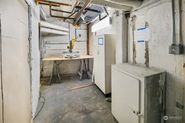 Basement project area. There is also dedicated storage for this unit in the basement.