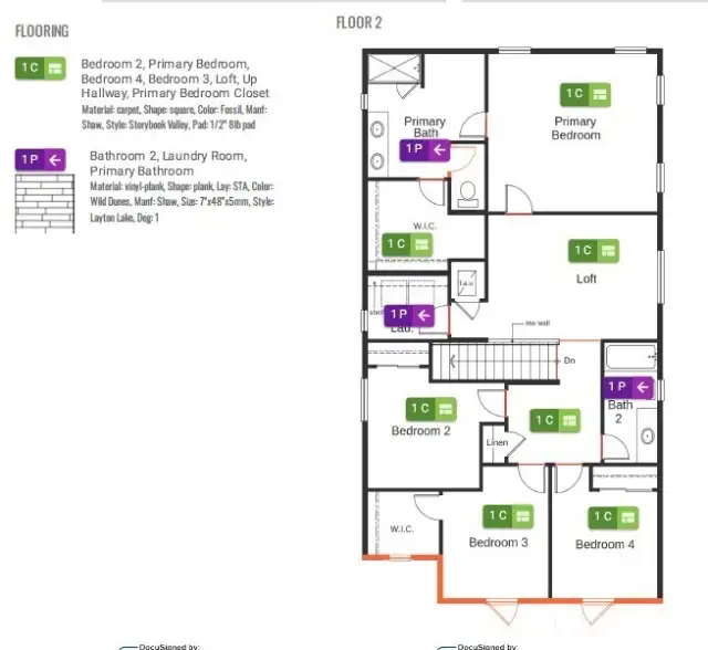 Flooring diagram Floor 2