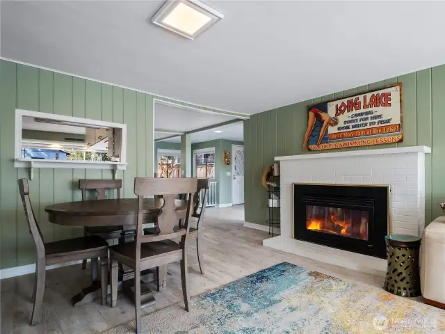 Gas fireplace for cozy nights