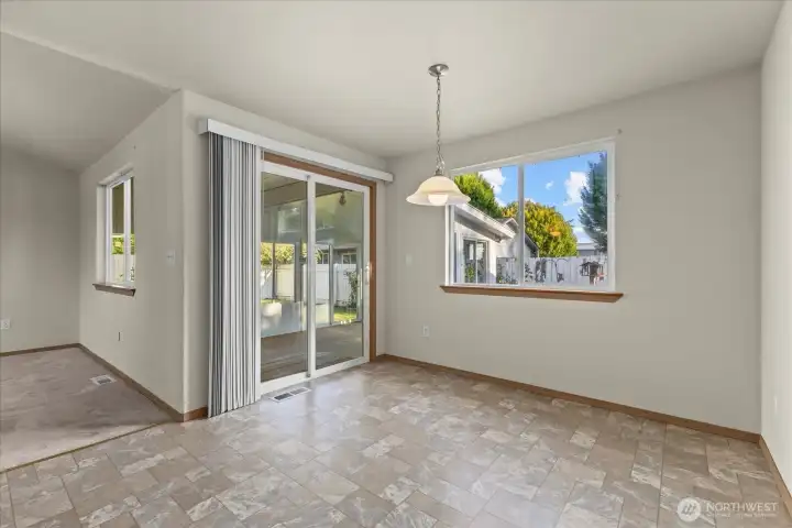 Breakfast nook and entry to the sun room