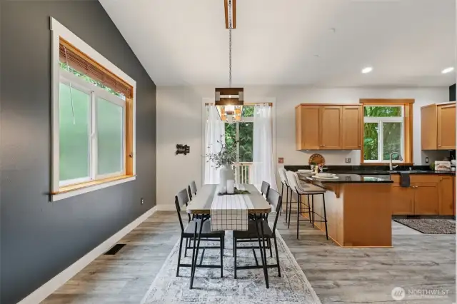 Dining room and kitchen