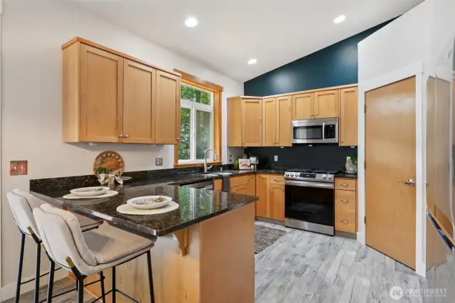 Great kitchen layout with lots of storage, including a pantry.