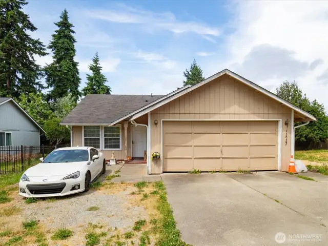 -The front of the home that sits on a 10,000+ square foot lot.