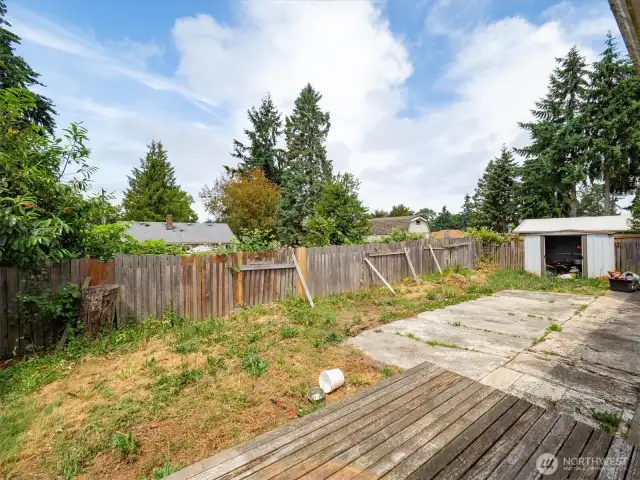 -A look at the backyard, primed with potential.