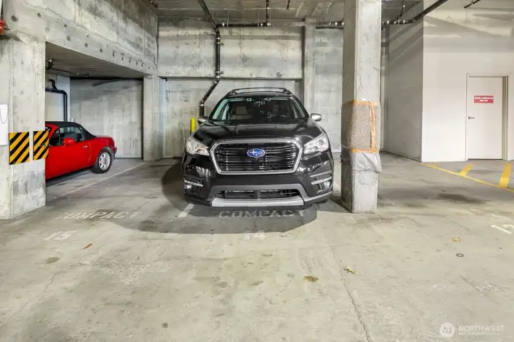 One car parking stall in secure garage.