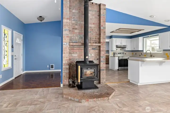 Wood stove for those chilly winter days.