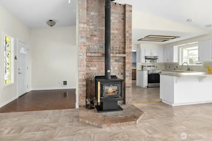 Wood stove for those chilly winter days.