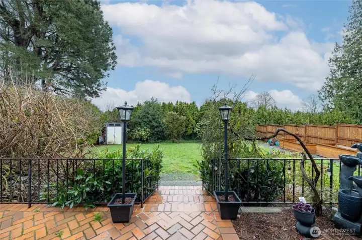 back patio facing backyard