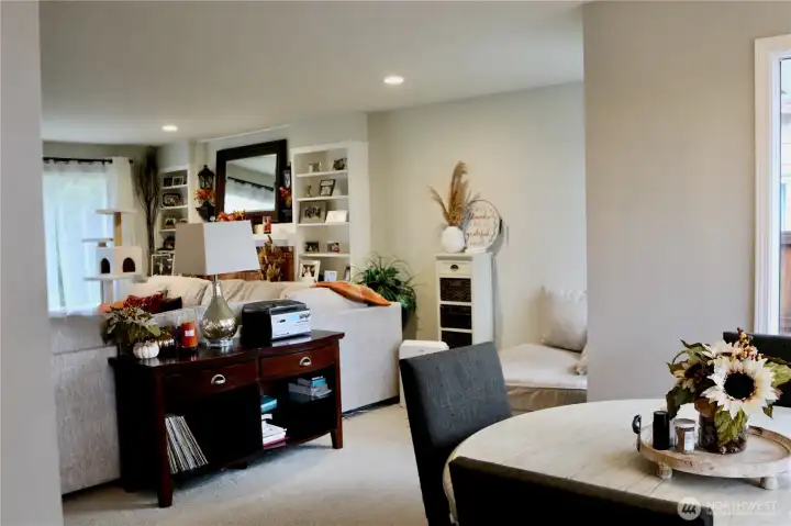 living room/dining from kitchen entry