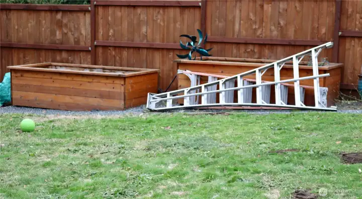 raised beds/privacy fence