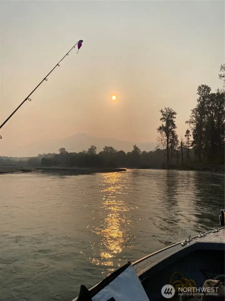 The upper Skagit River about 45 minutes drive east.