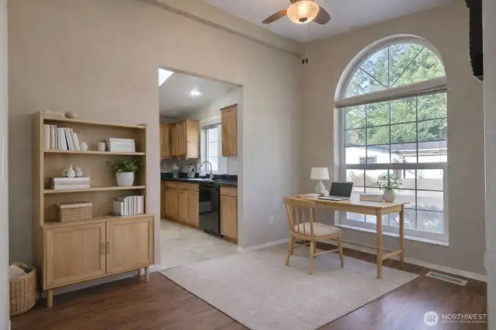 Lots of options here, a craft room, breakfast nook, or a den/office.  Virtually staged